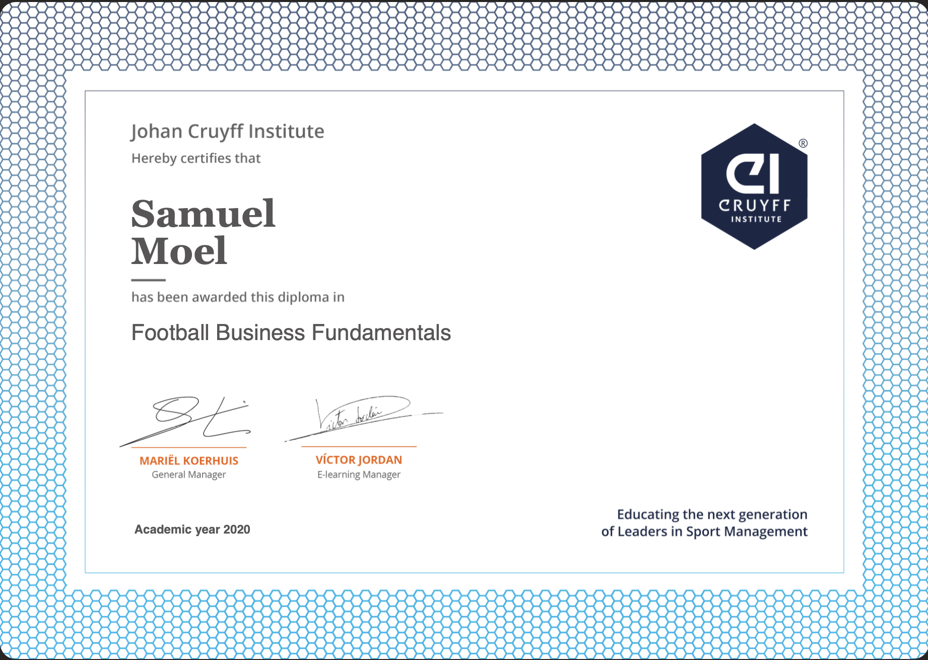 Johan Cruyff Institute Business